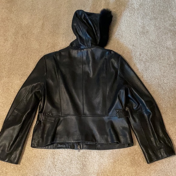 Anne Klein faux leather black coat - Picture 4 of 4